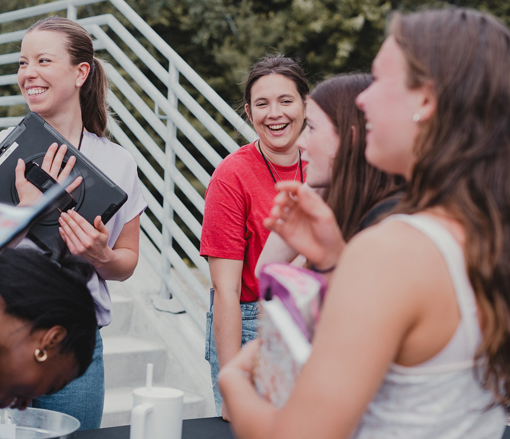 young teens smiling and laughing